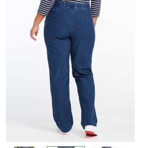 Fleece lined warm straight leg jeans elastic waist